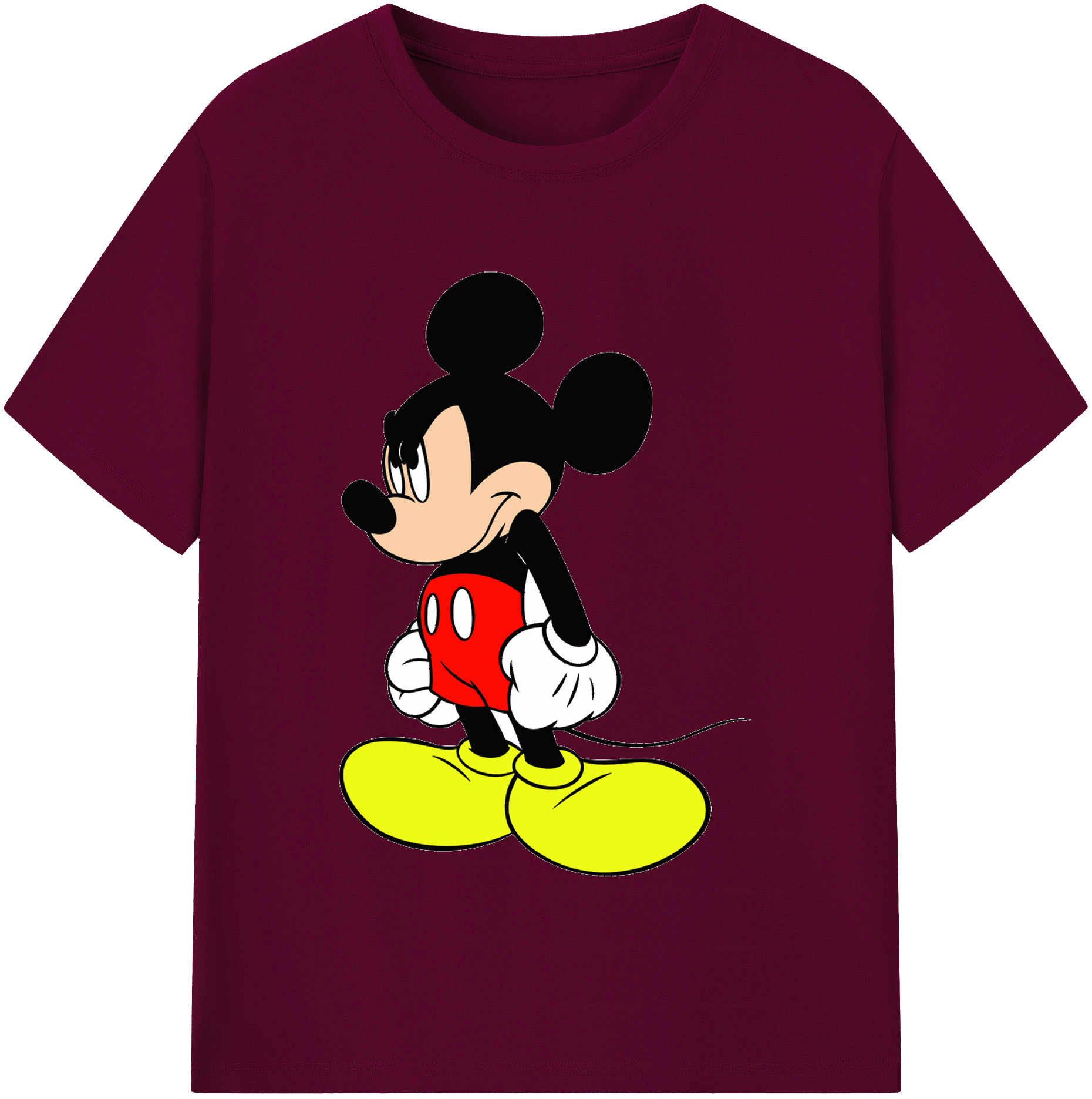 （画像用） ミッキーマウス Mickey Mouse レディースカジュアルプリントTシャツ（綿100％）
